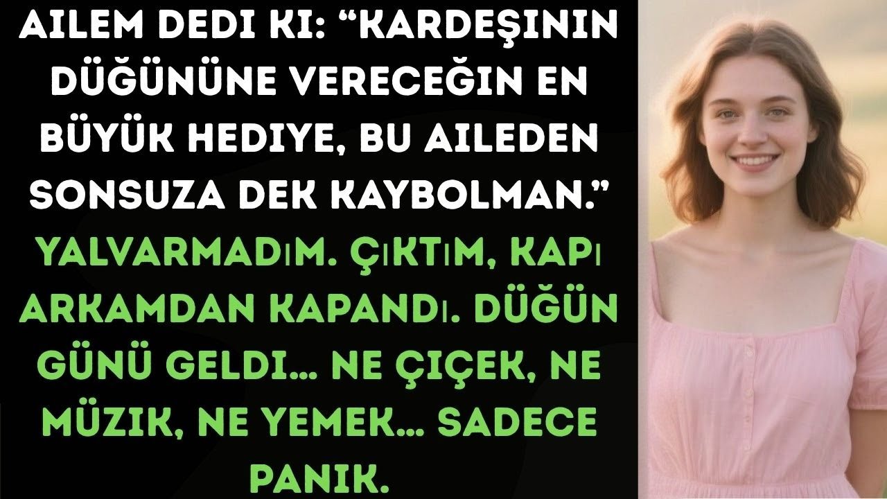 Ailem alay ederek dedi ki: “Kardeşinin düğün gününde orada olmaman daha iyi olur.”Yani...