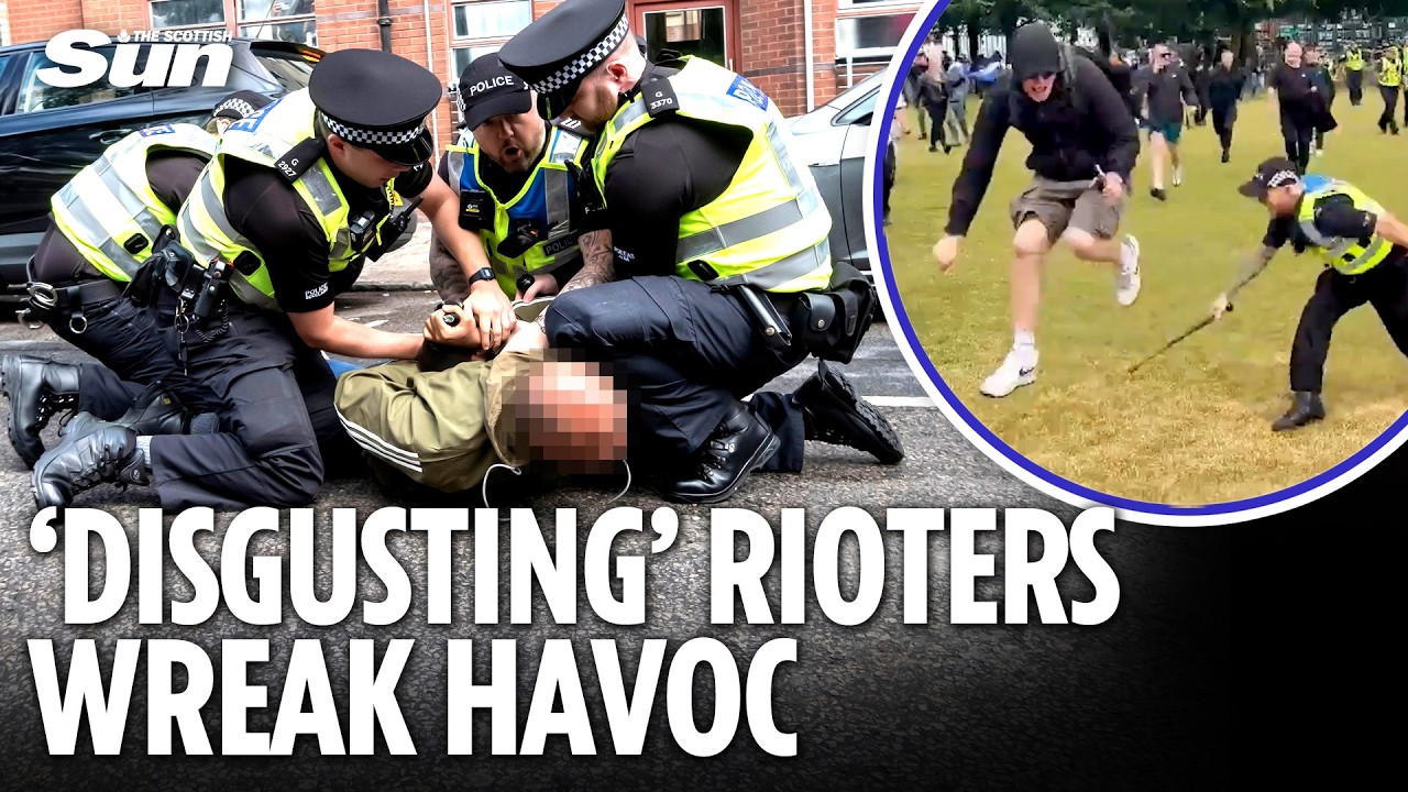 Glasgow immigration protest spark fury as police hit back at 1700 masked yobs