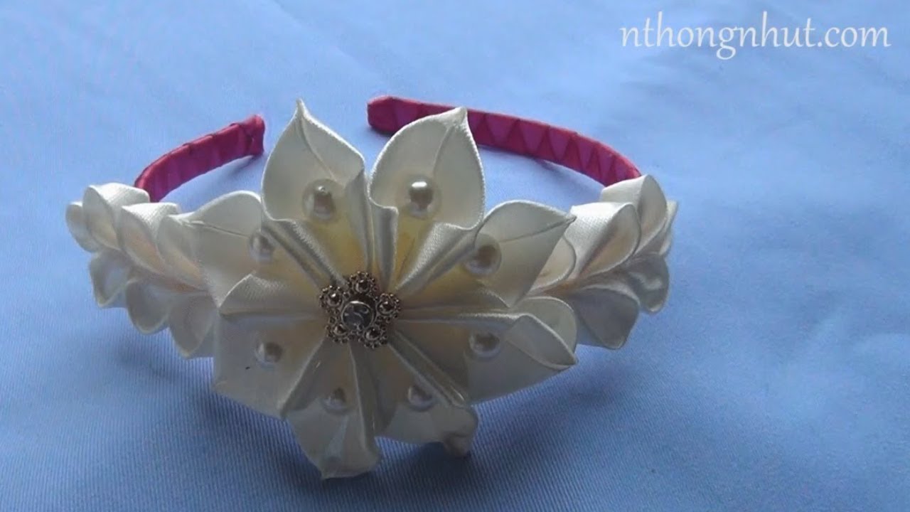 🎀 How to make ribbon headband 🎀 Satin Ribbon Rose flowers 🎀 Ribbon Flower With Joyce