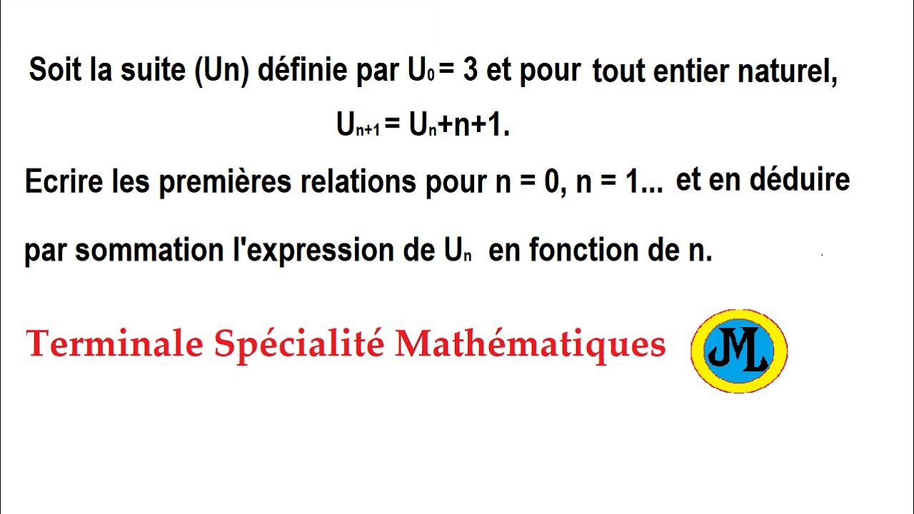 Exercice 8 de la fiche de révision des suites terminale spécialité mathématiques.