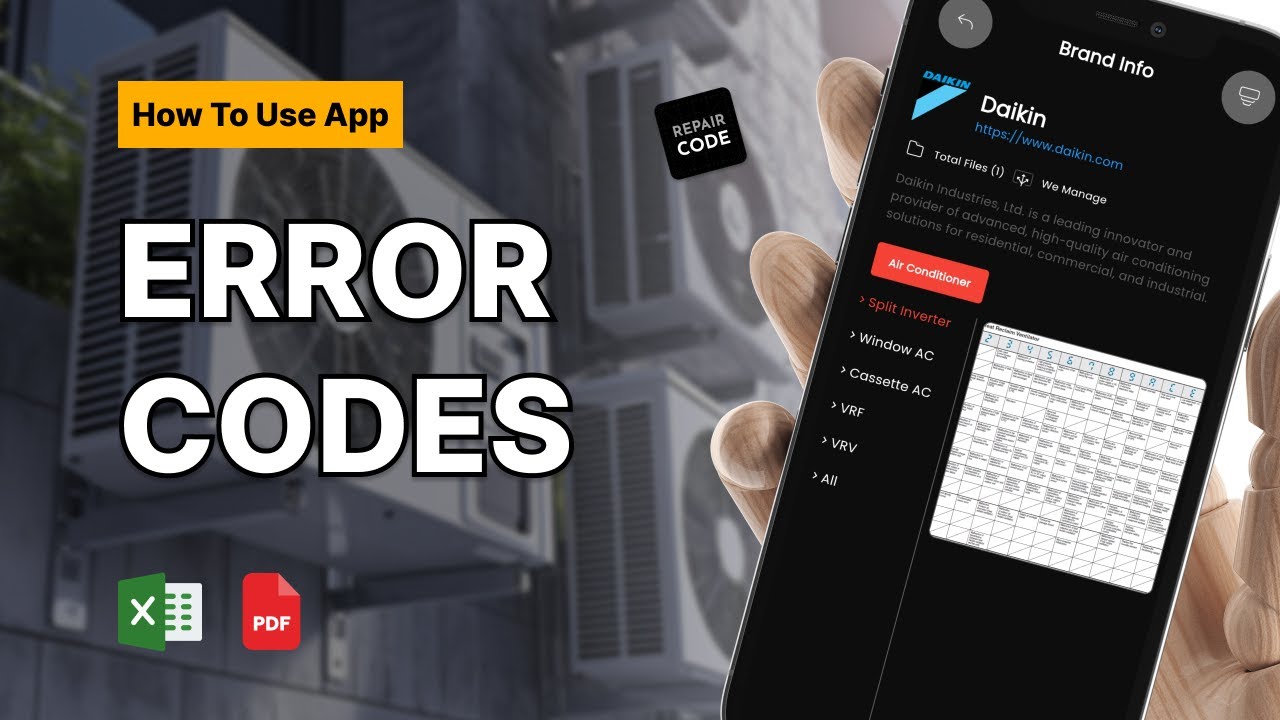 AC Error Codes App | How To Use | Repair Code - All Brands