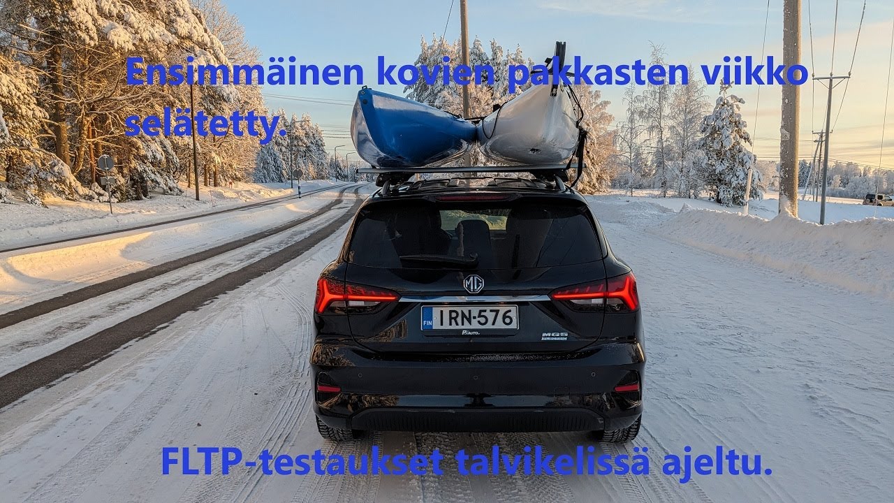 MG5 täyssähköauton ensimmäinen talvi Suomessa. Osa6. FLTP-testi ja kovissa pakkasissa selviämistä.