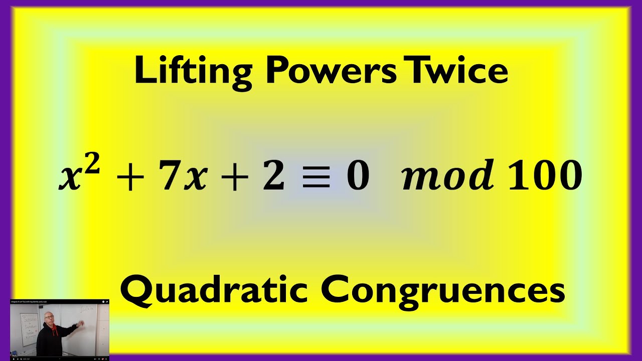 Hensel's Lemma lifting the powers to Solve a Quadratic Mod 100