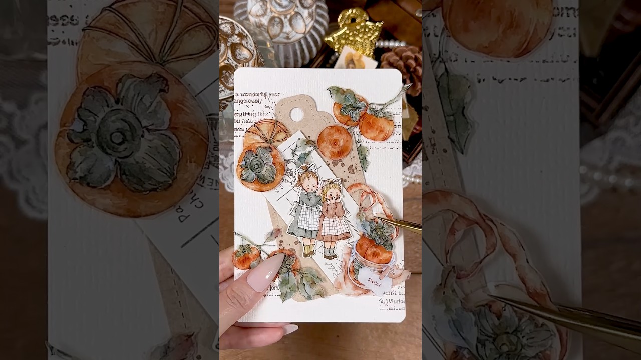 asmr | 1min journaling - sweet autumn🍂  #asmr #journal #journaling #collage #scrapbooking #手帳 #日記