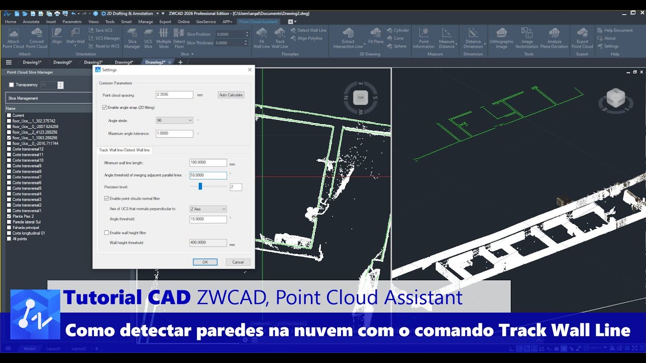 Point Cloud Assistant para o ZWCAD: Como Desenhar Paredes Facilmente numa Nuvem de Pontos