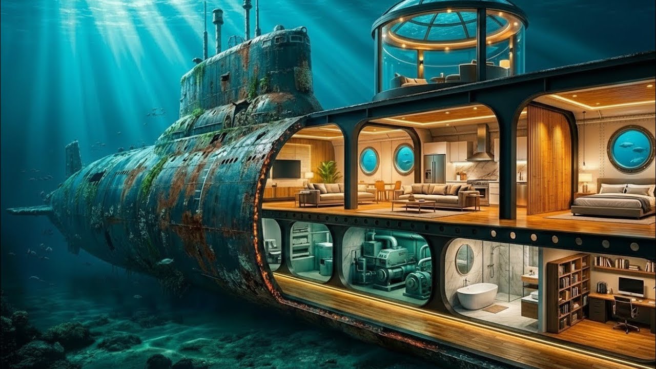Building a House Under the Sea (ASMR) – Step By Step Luxury Submarine Home Build