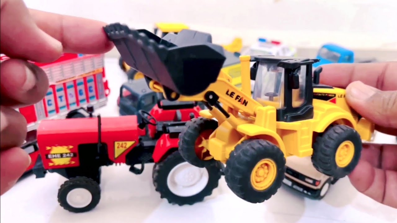 EICHER TRACTOR, ESCORTS TRACTOR JCB 3DX AND TOYS COLLECTION | VEHICLE TOYS VIDEO