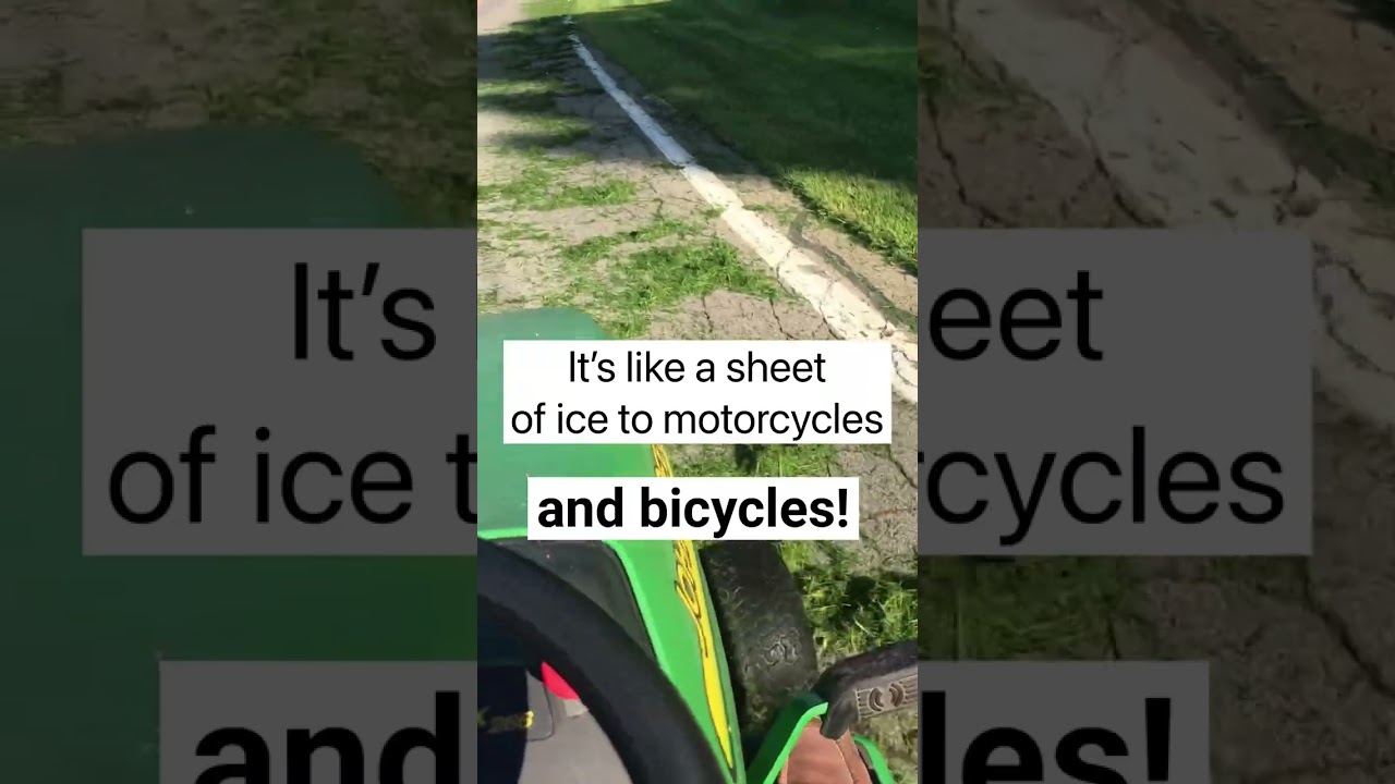 Don’t blow grass on the roads it’s dangerous! 