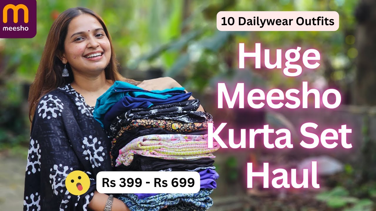 10 Meesho Dailywear Kurta Sets Haul | Meesho Maha Indian Savings Sale | English Subtitles