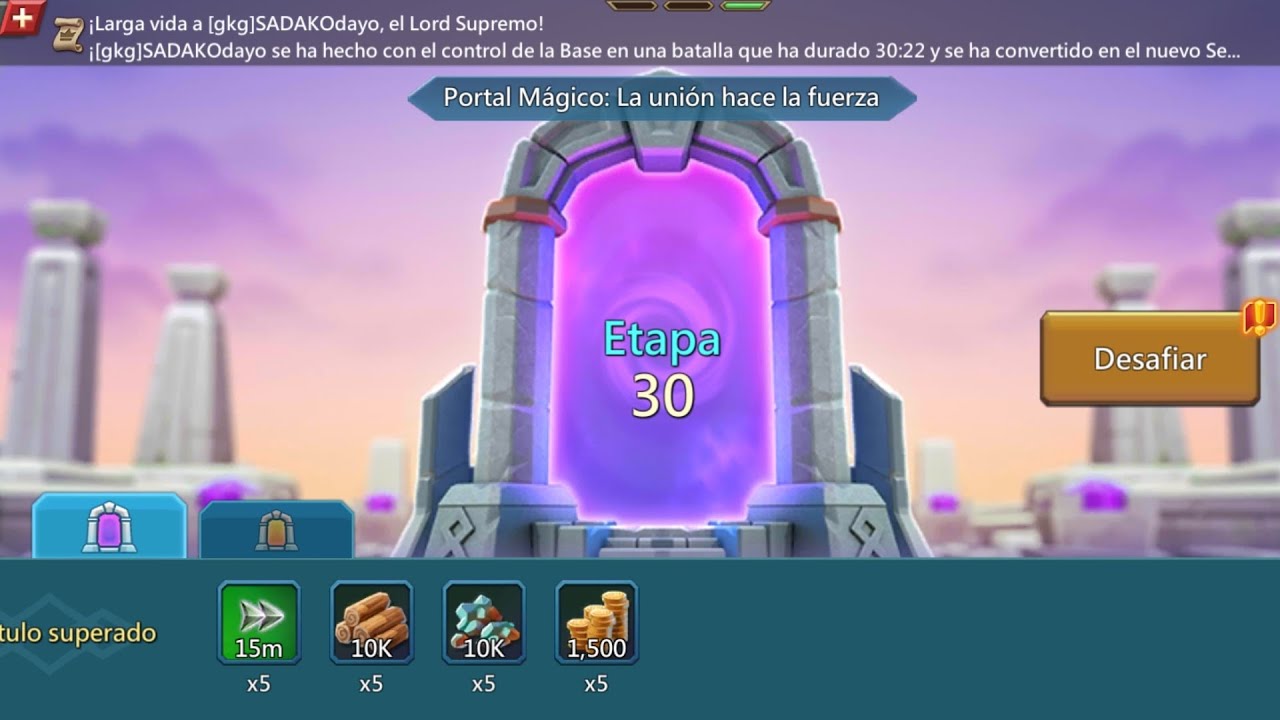 PORTAL MÁGICO  ETAPA 30 LA UNIÓN HACE LA FUERZA 💪 (VERGEWAY STAGE 30) LORDS MOBILE 2024 👑