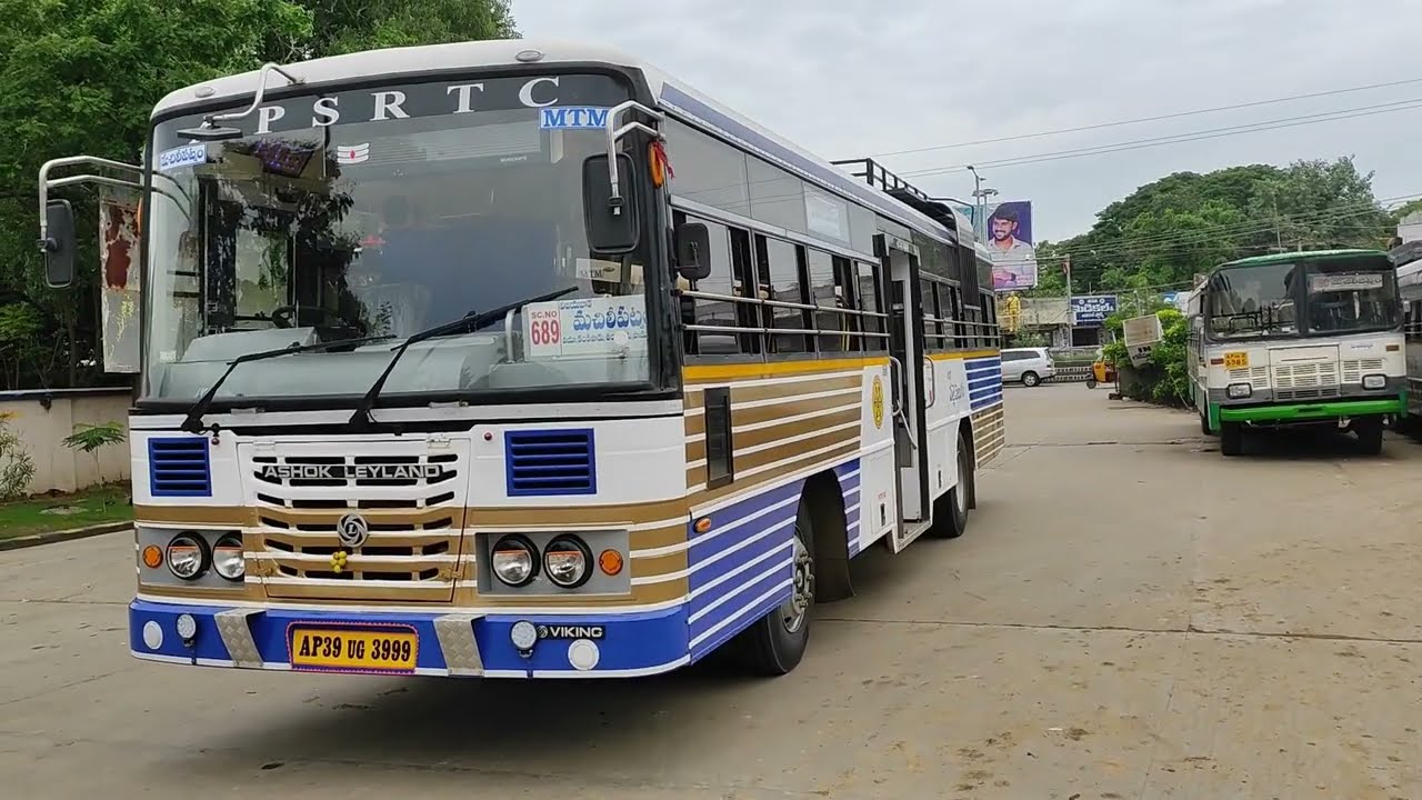 2  Brand  New  Ultra  Palle  Velugu  APSRTC  Buses  at  Machilipatnam  Bus  Stand
