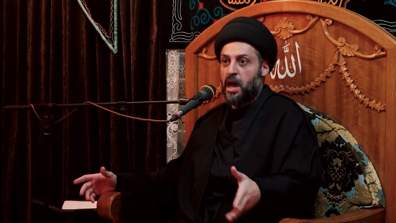 السيد احسان الحكيم \ مجلس عزاء وفاة السيدة ام البنين \دار الحاج محسن شاكر ابو علي . بغداد . الكريعات