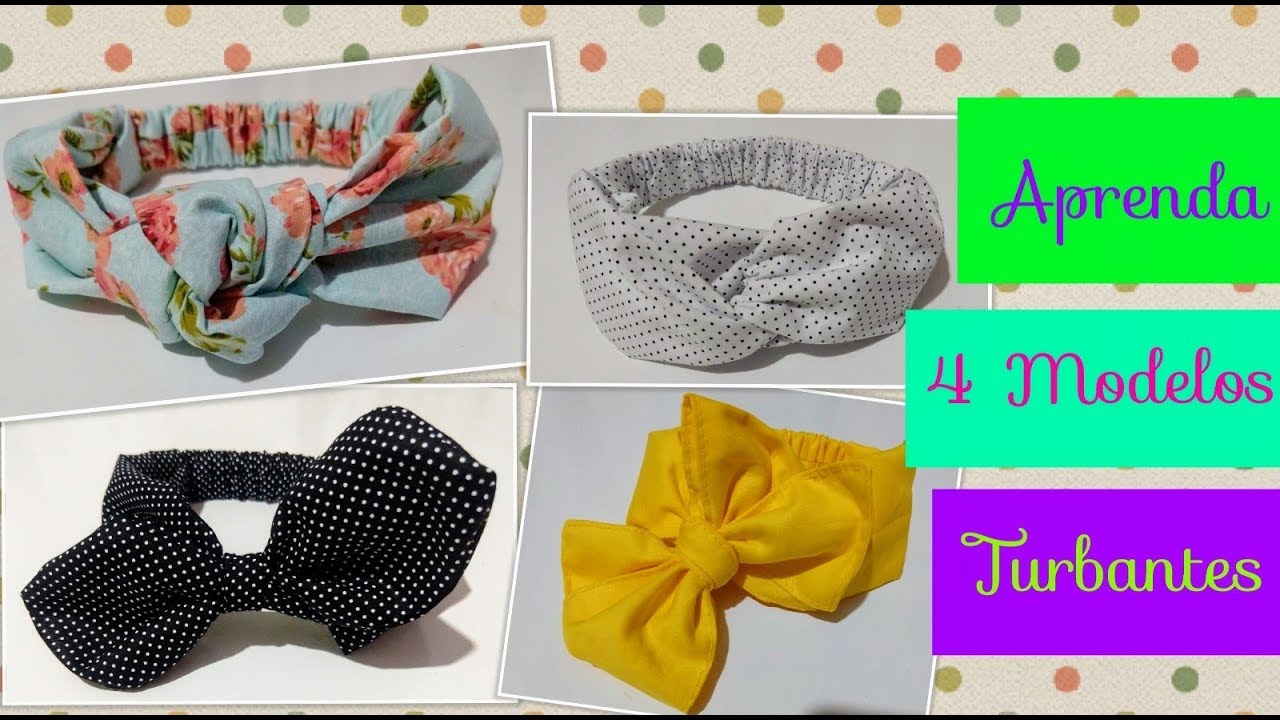 Diy 4 modelos de turbantes super fáceis(medida utilizada de exemplo,utilize a sua)Informações abaixo