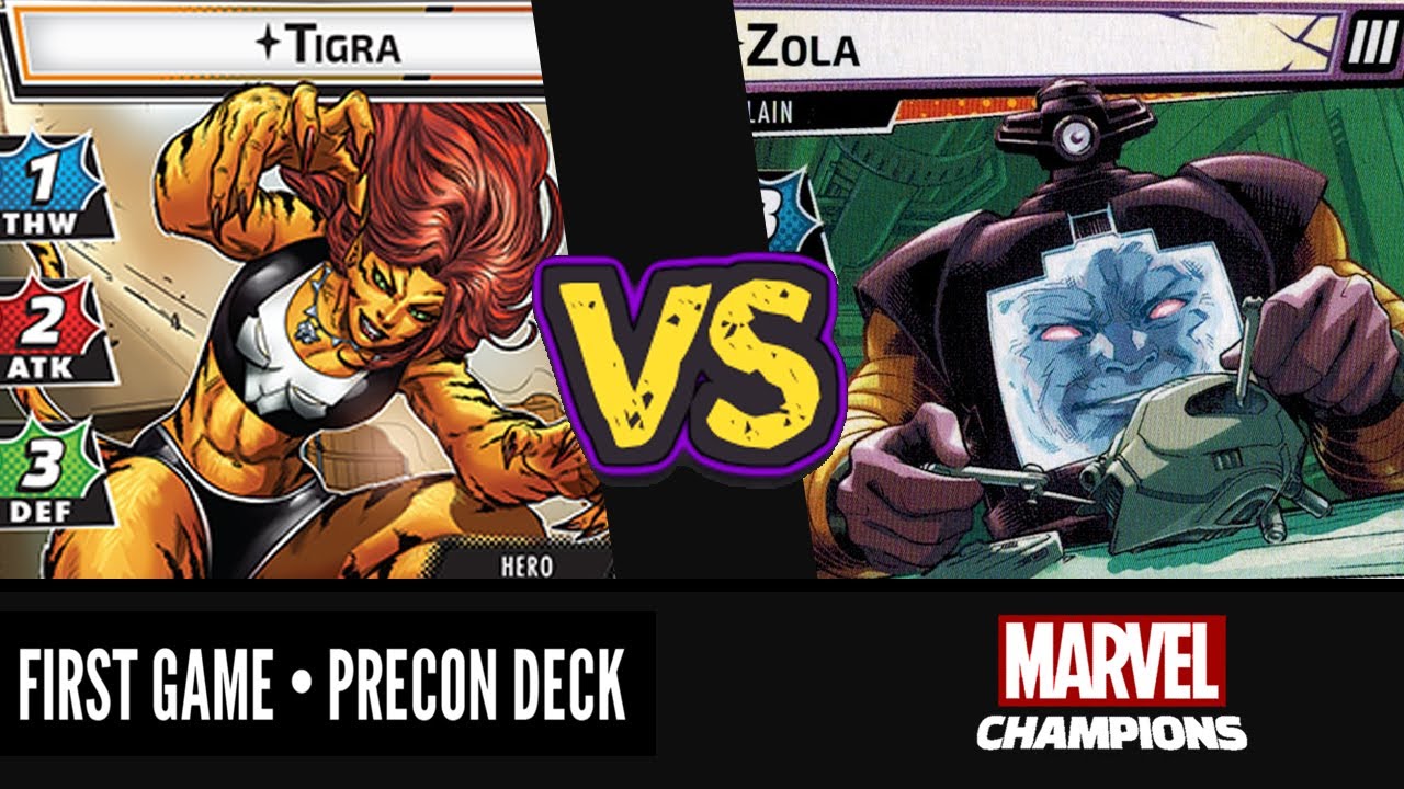 TIGRA DEBUT vs EXPERT ZOLA | Marvel Champions Playthrough | Precon Deck Civil War Gameplay