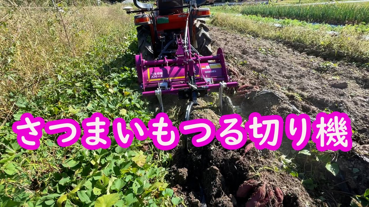 サツマイモ収穫ササオカつる切機紹介21/10/5#1317