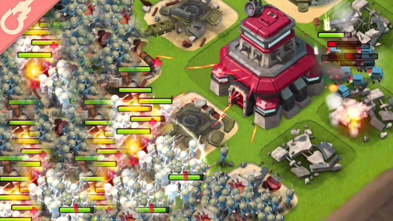 208 Mass Riflemen Spam vs Imitation Game! Boom Beach Hammerman Takedown!