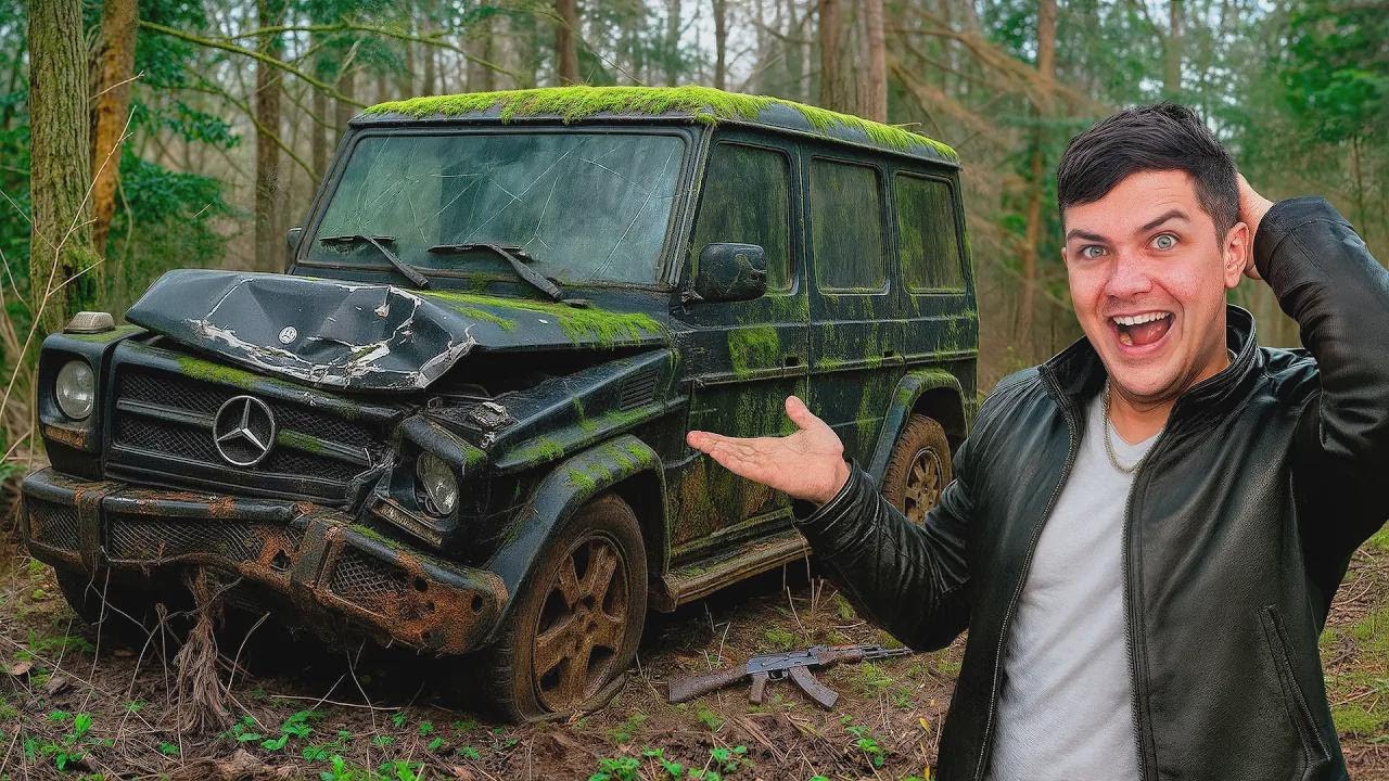 Zprovozňujeme opuštěný gangsterský Mercedes G v lese! Stál tam 40 let!