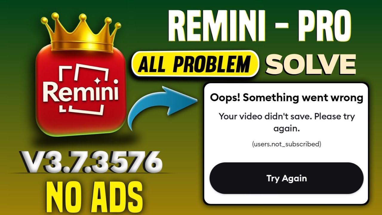 Remini App Not Working? 😱 Oops Something Went Wrong Problem Fix | Remini Pro Tutorial