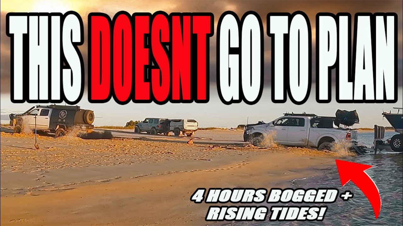4WD BEACH FAIL! 12 Tonnes BOGGED + Rising Tides! HUGE OFF-GRID 4wd RECOVERY 
