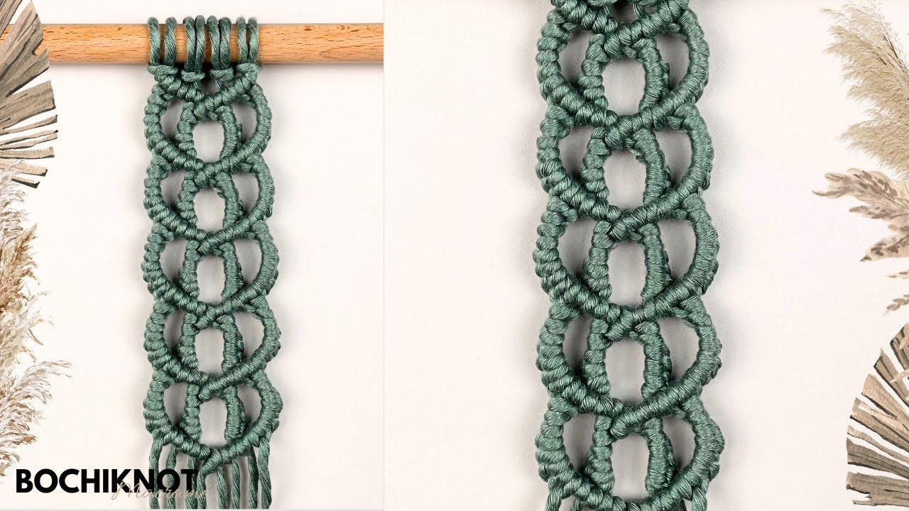 DIY Macrame Heart Chain Pattern With the Half Hitch Knot Technique!