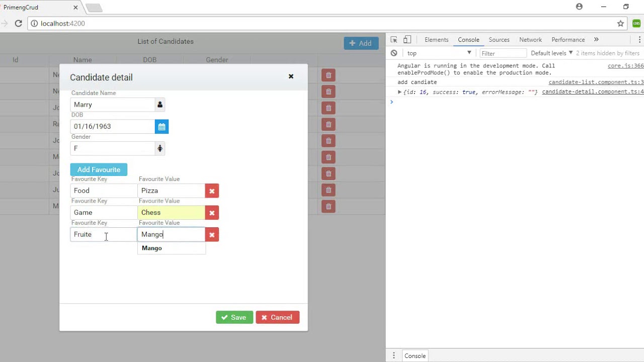 Angular 5 Tutorial - PrimeNG CRUD application Part6