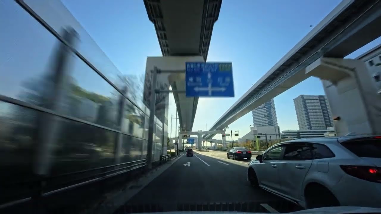 晴海3丁目 湾岸通り 千葉方面へ 渋滞 浦安から高速へ 車載動画2倍速 tokyo tiba dashcam speedx2.0