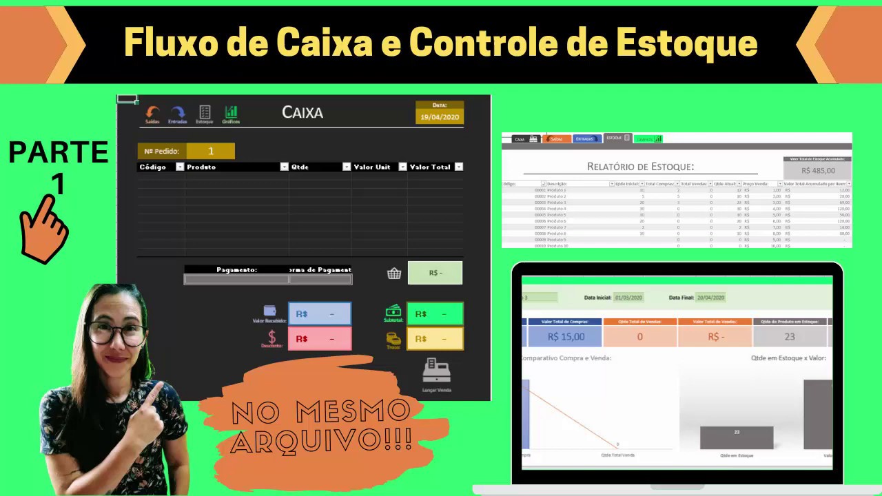 Fluxo de Caixa e Controle de Estoque Excel - Parte 1l Sua Empresa no Excel