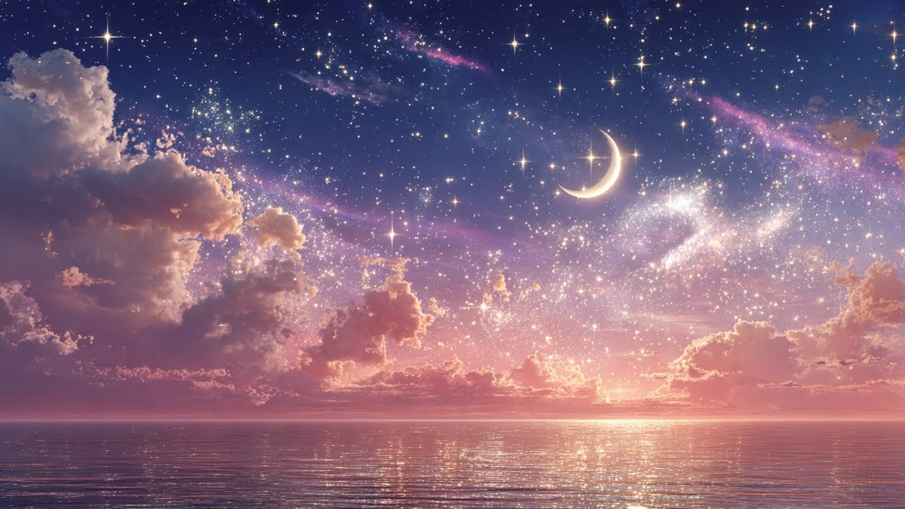 Celestial Night Sky Sleep Sounds 🌙 Dreamy Ocean Waves for Insomnia Relief