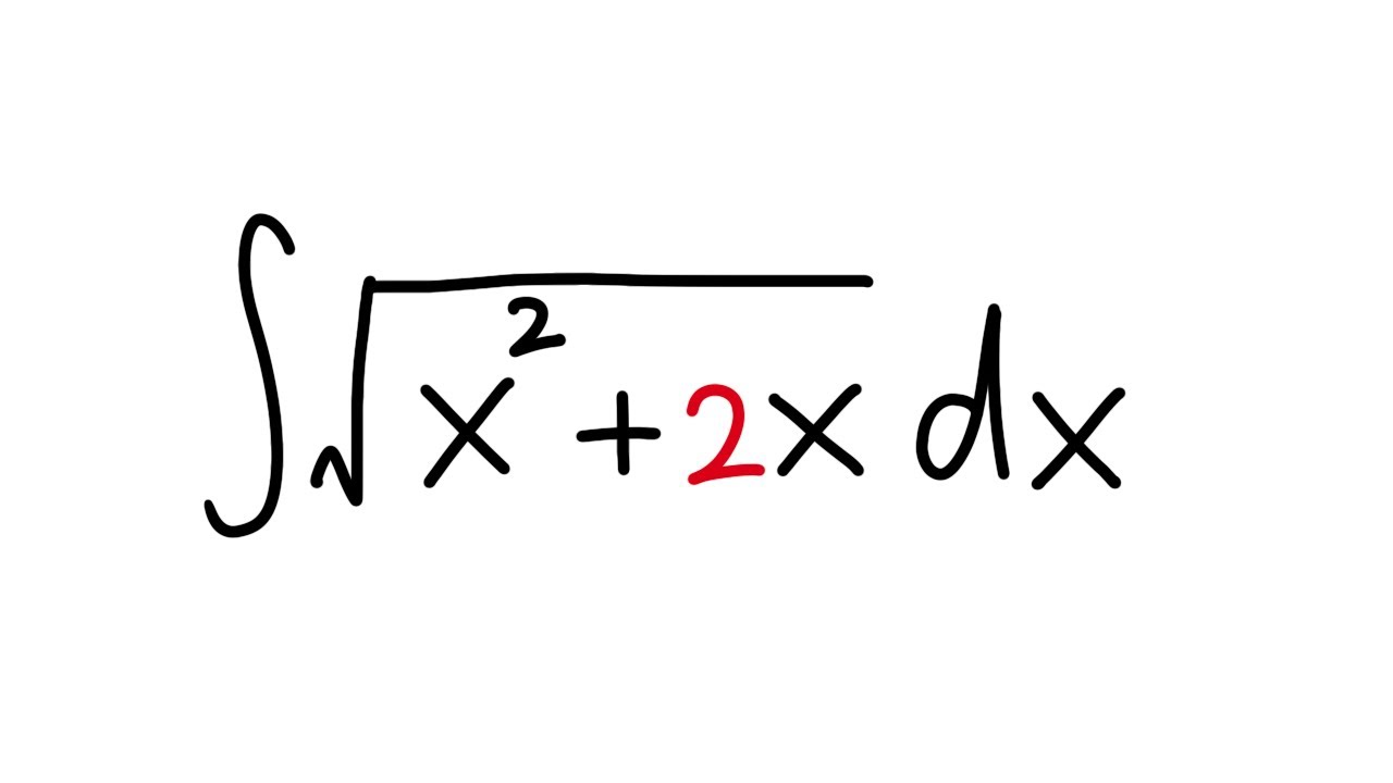 integral of sqrt(x^2+2x), trig substitution, calculus 2 tutorial.