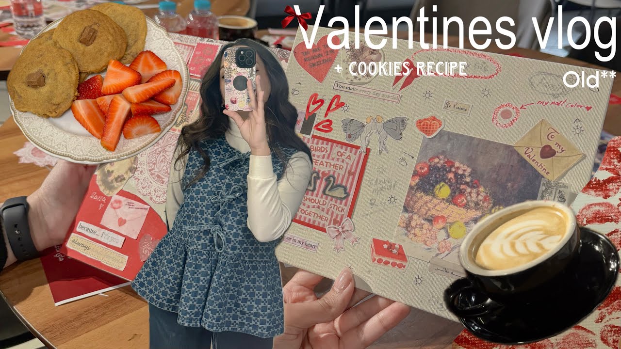 old VALENTINES VLOG | journaling, baking cookies and a fun outgoing..