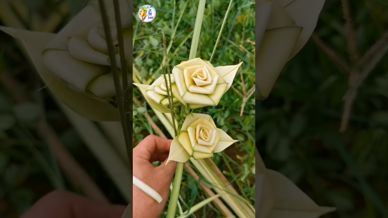 Palm Leaf Rose 🌴 | Coconut Leaf Flower Craft #shorts #indianyoutuber #viralvideos #trendingtopic