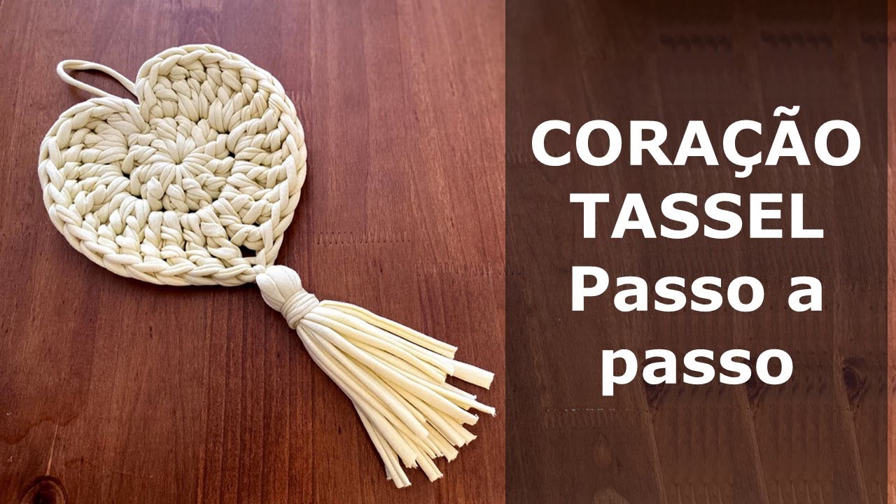 Coração Fio de Malha - Pingente - Passo a passo - Iniciantes
