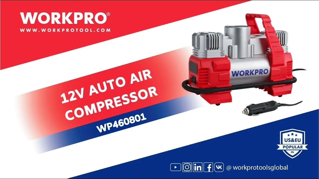 WORKPRO 12V Auto Air Compressor Review | Fast, Portable & Easy Tire Inflation Demo | SKU: WP460801