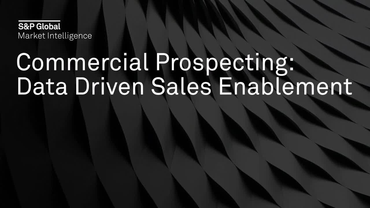 Commercial Prospecting: Data Driven Sales Enablement