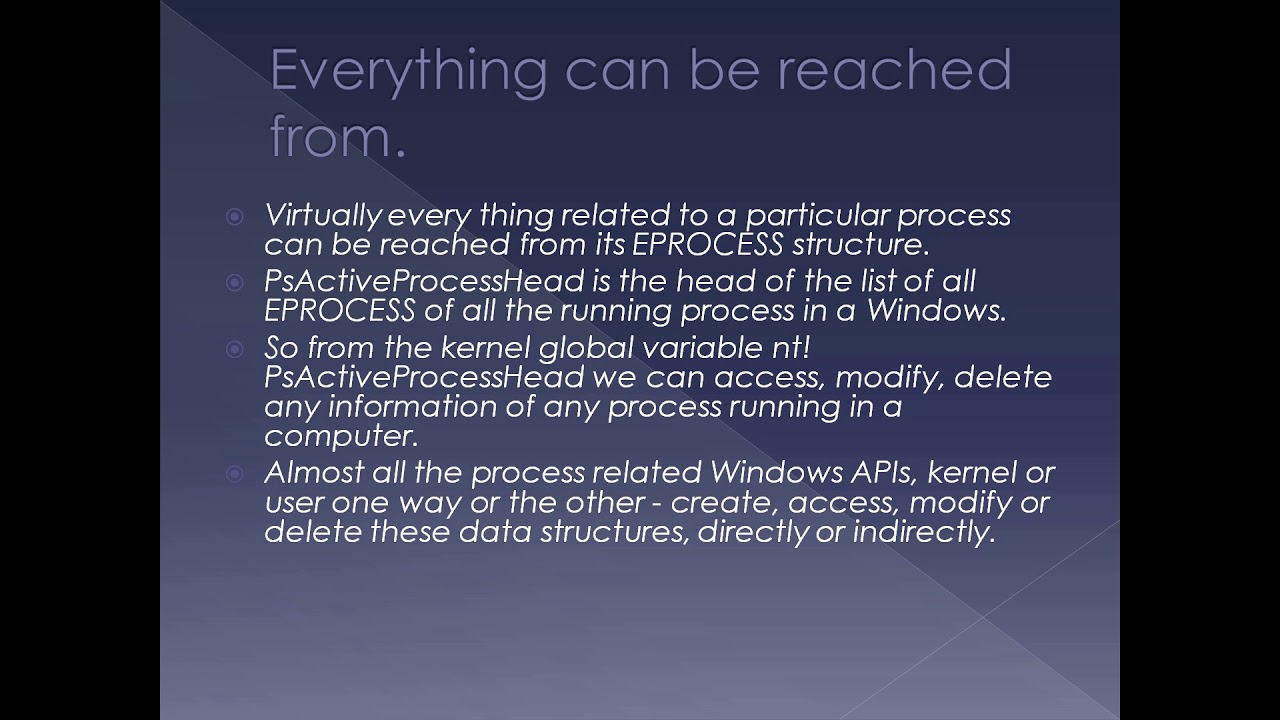 Windows Internals - Processes Part 5 of 20 -  Internal data structures of a process.