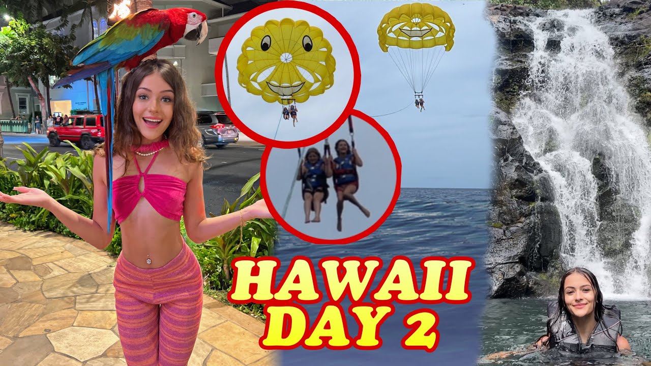 Hawaii Vlog My FIRST TIME Parasailing + Waterfall!!￼