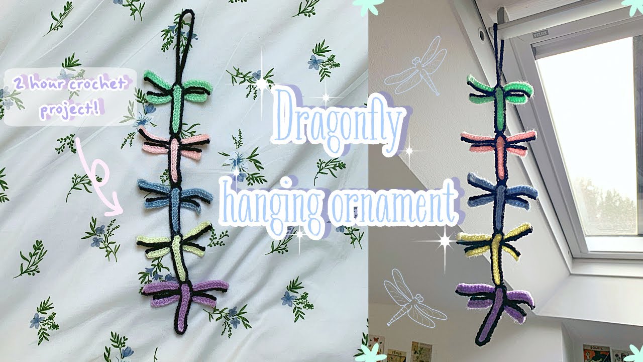how to crochet a dragonfly hanging ornament/keychain🦋easy and fast crochet project | thisfairymade