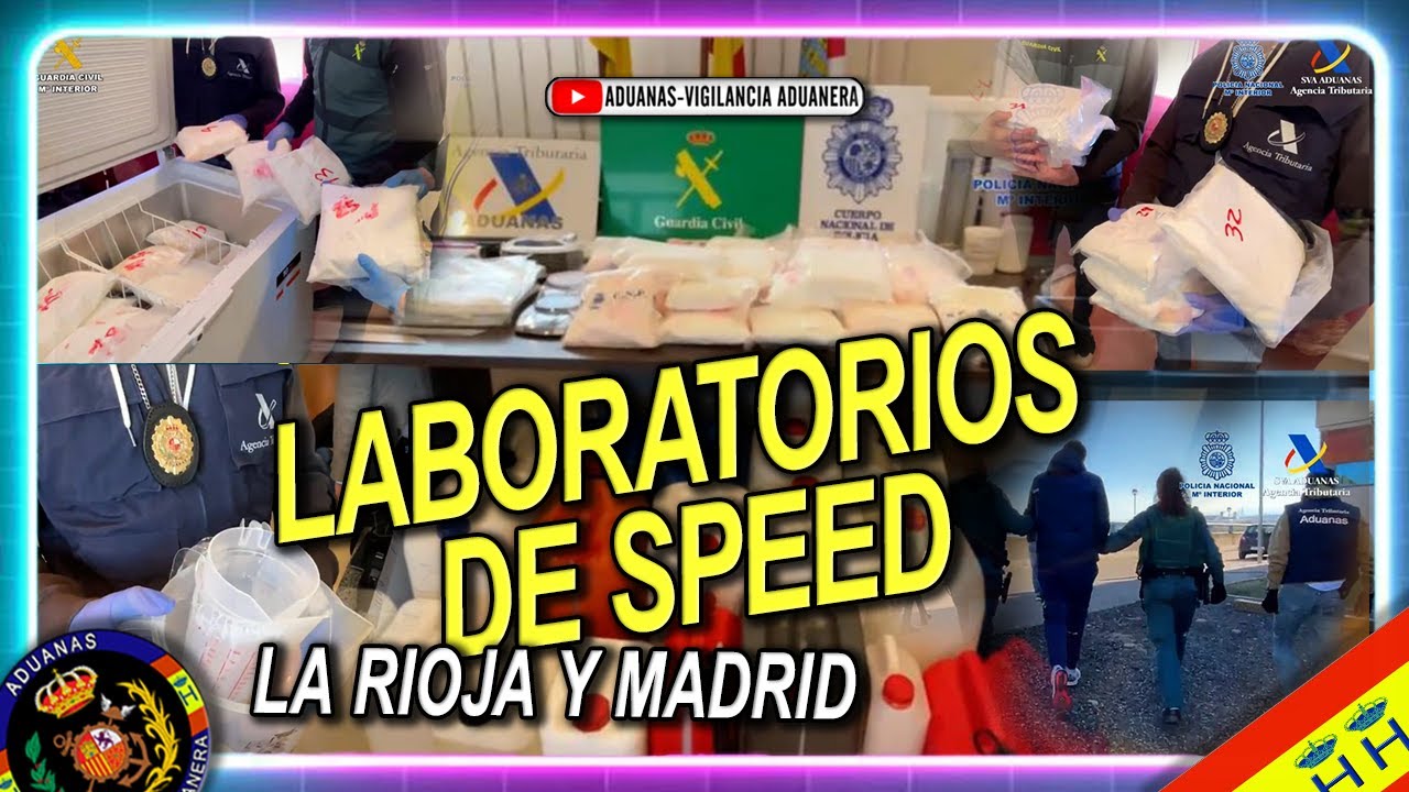 'Operación Kilos-Adeva-Disney' Desmantelados 2 laboratorios de speed, La Rioja y Madrid- Aduanas SVA