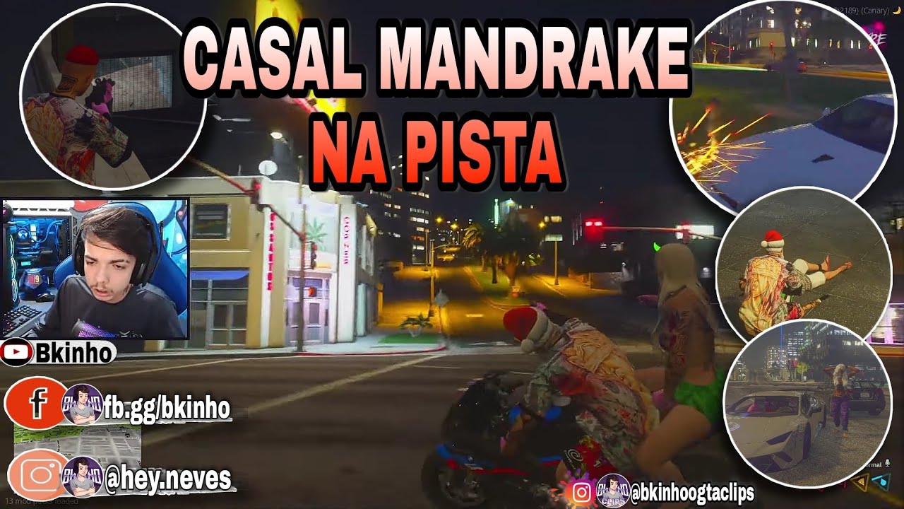 Bkinho CLIPS | CASAL MANDRAKE NA PISTA FAZENDO AÇÃO DE RUA • GTA RP CIDADE HYPE