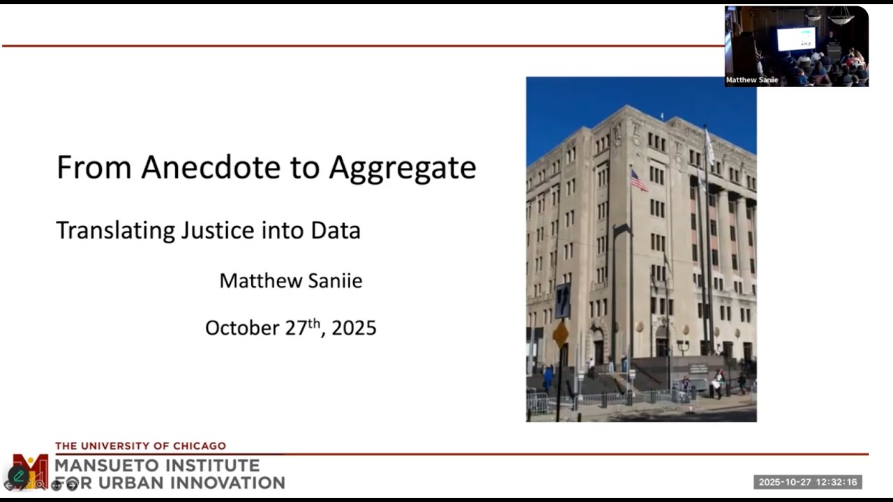 Urban Innovation Lunch Colloquium: Matthew Saniie, Translating Justice into Data