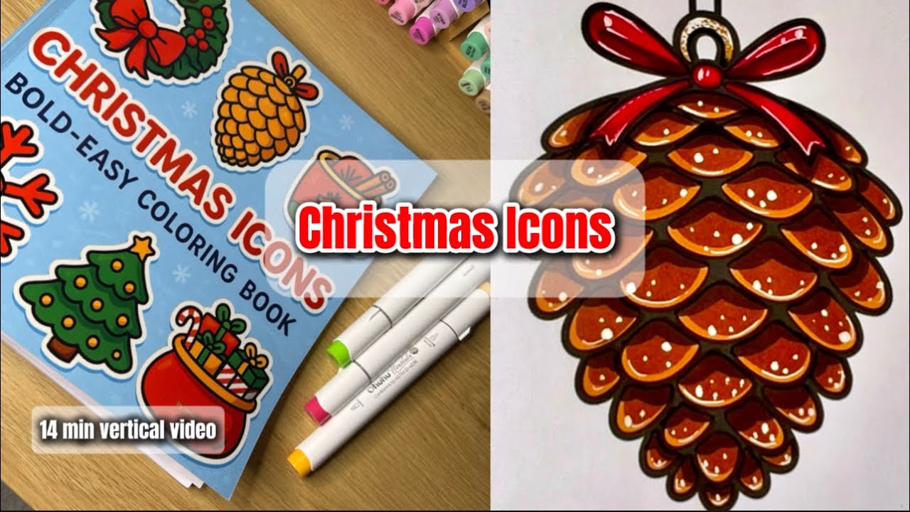 Full ASMR Coloring Session 🎄 Pine Cone Ornament ✨