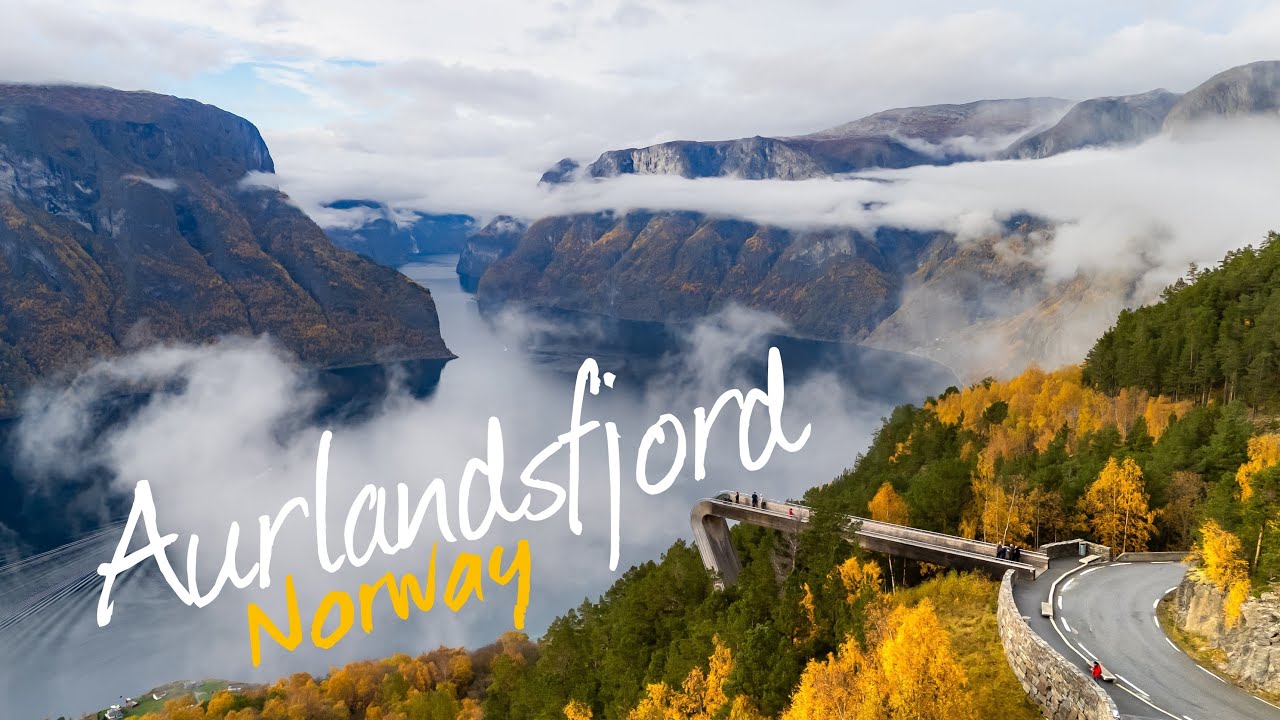 🇳🇴 Norway's Misty Aurlandsfjord from Above | Stegastein Viewpoint near Flåm| 4K Drone Footage