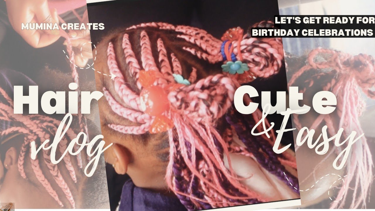 ASMR Natural Hair Braiding with additions for My Daughter’s 5th Birthday #muminawellnesssolutions 