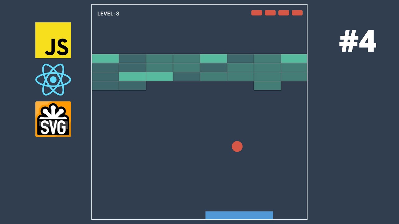 Breakout Game with JavaScript, React, and SVG. #4 Game State from Level.