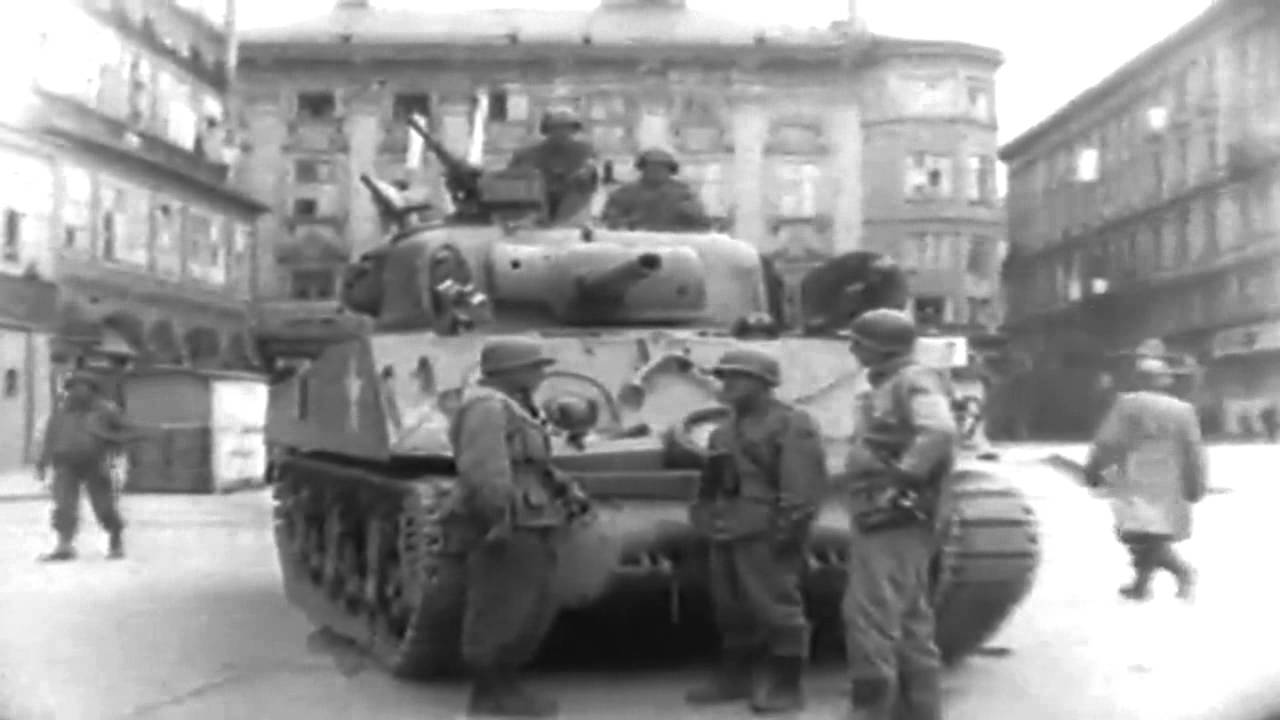 «Первые американские войска в городе», Линц, Австрия, 5 мая 1945 г. Есть звук (полная версия)