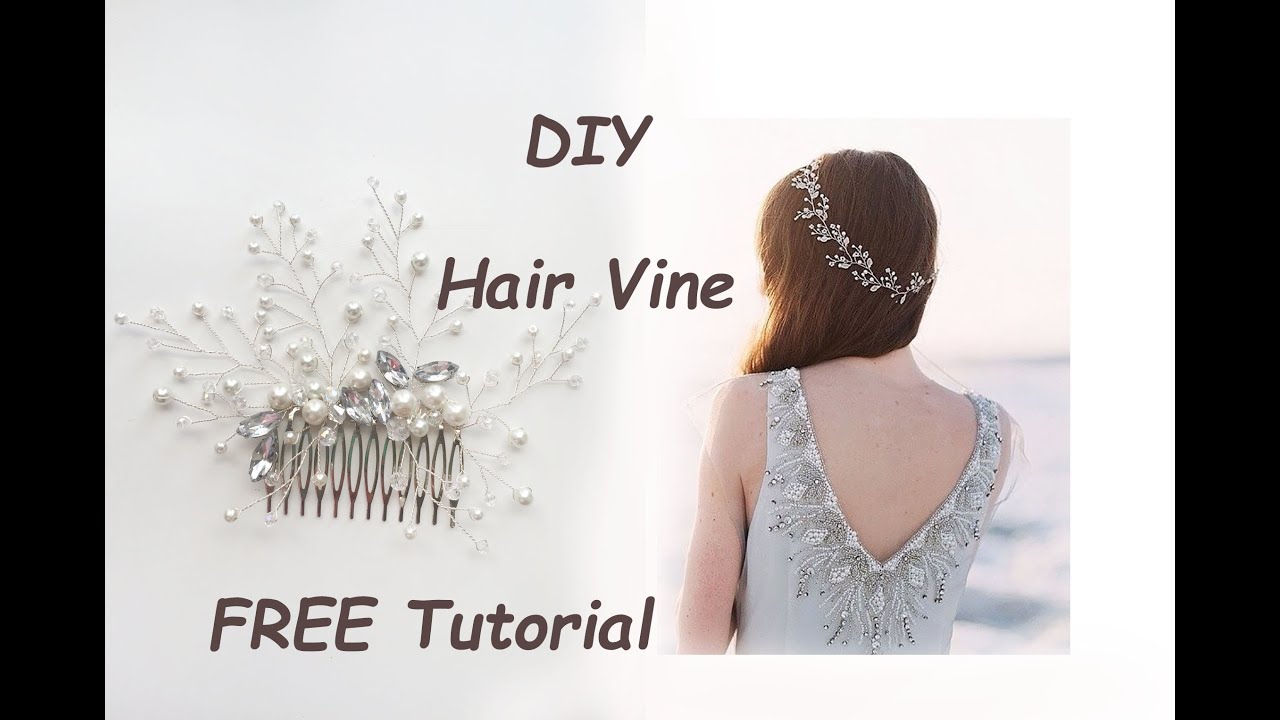 Very Easy DIY Bridal Hair Vine Comb Pin Tiara Tutorial Wire Beads Tocado para el Cabello