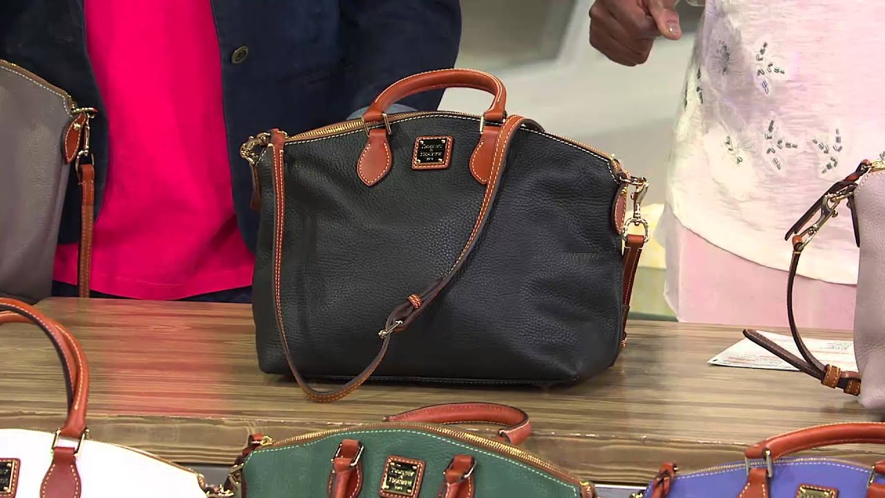 Dooney & Bourke Pebble Leather Domed Satchel with Jayne Brown
