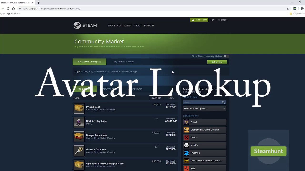 Steamhunt Avatar Finder Tutorial
