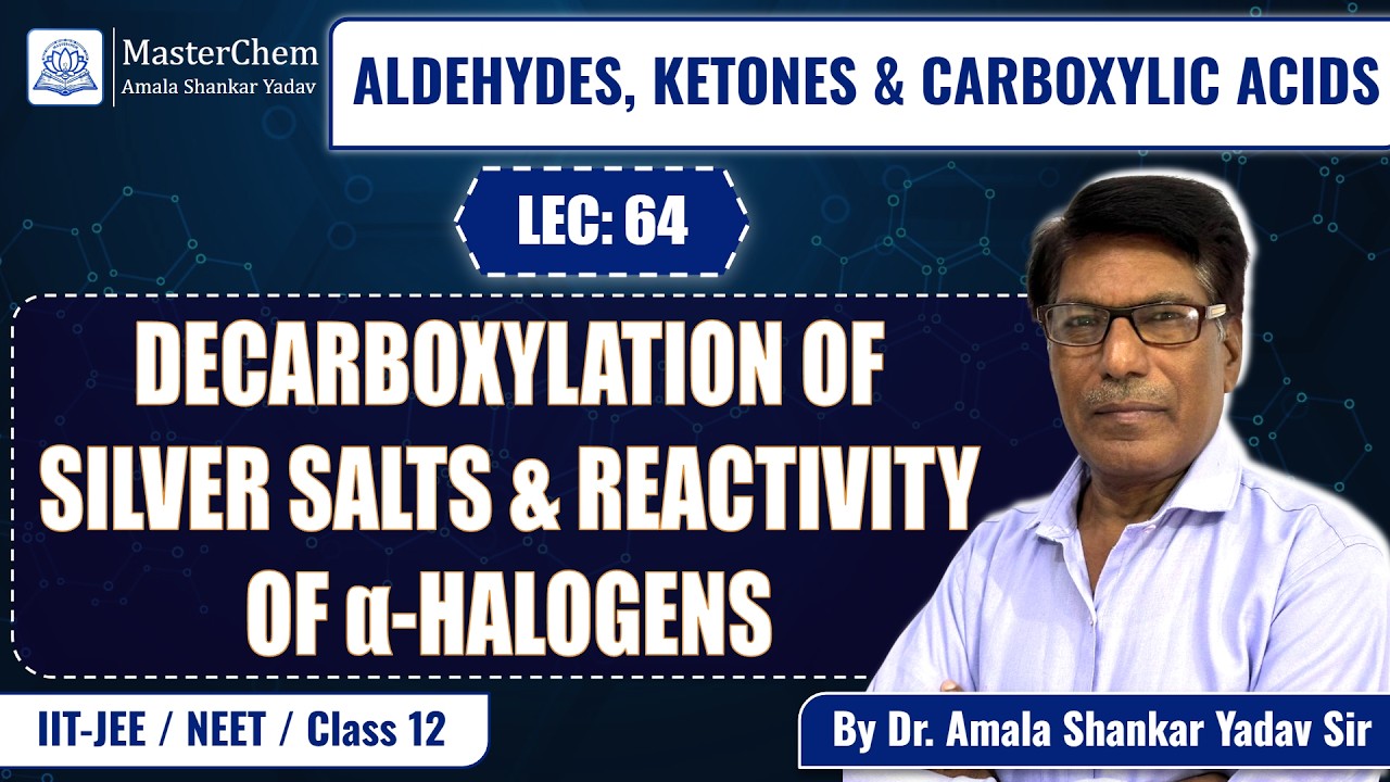 Class 12th: Decarboxylation of Silver Salts & Reactivity of α-Halogens