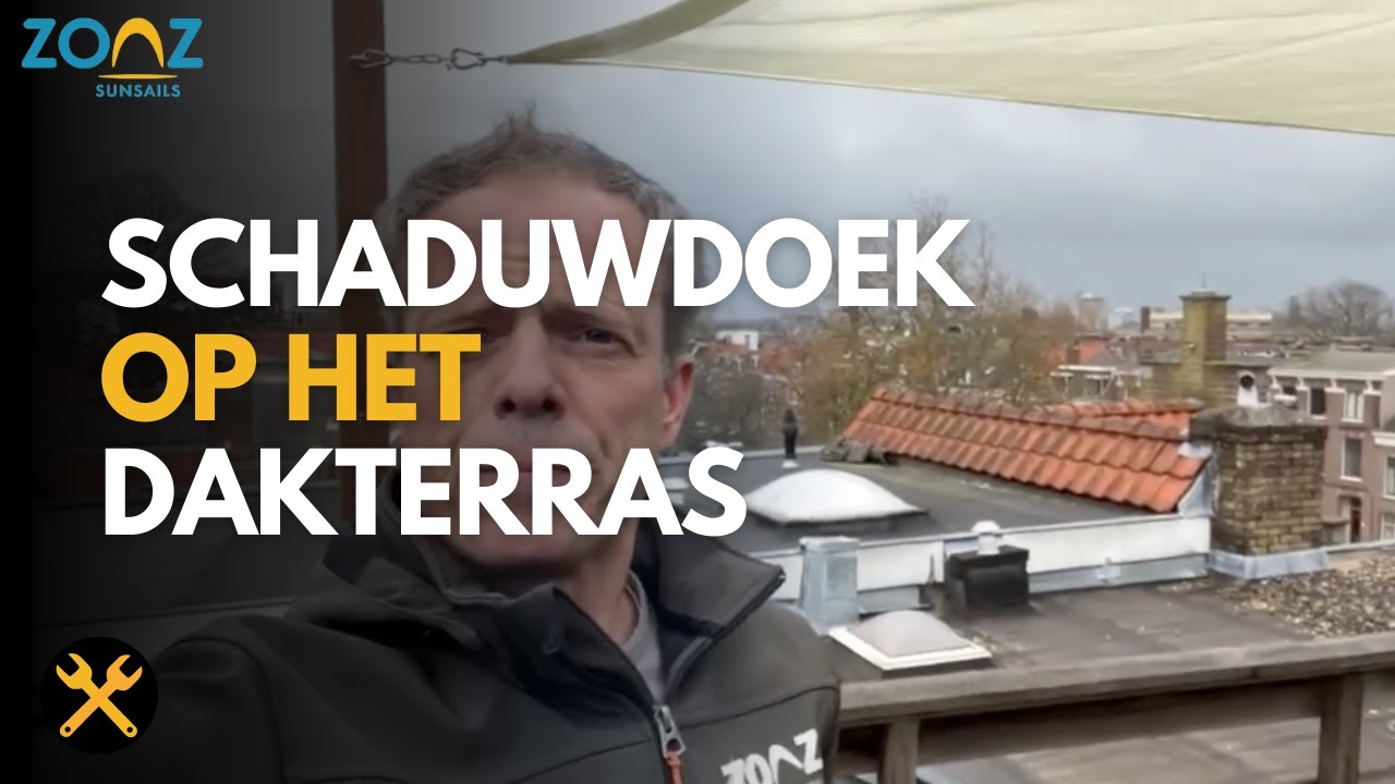 Montage schaduwdoek op dakterras